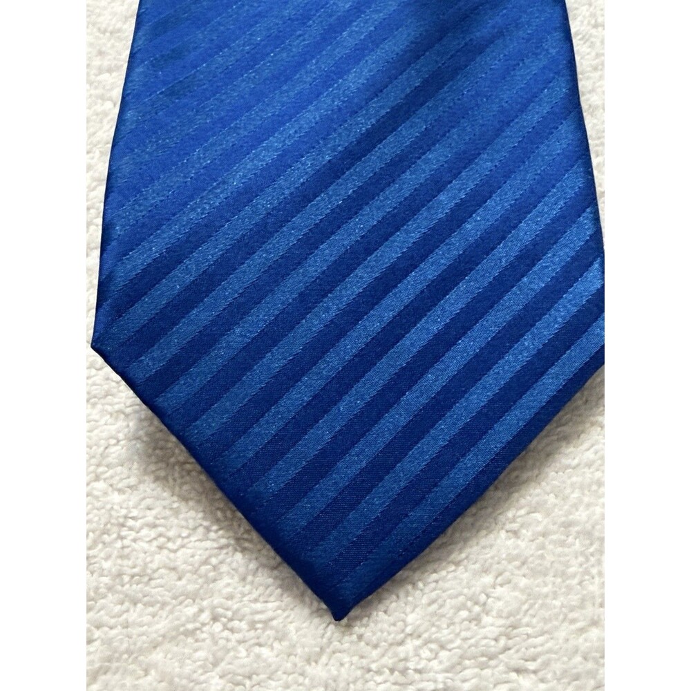 Mens Vesuvio Napoli Blue Striped Tie 60x3.5 Made In USA